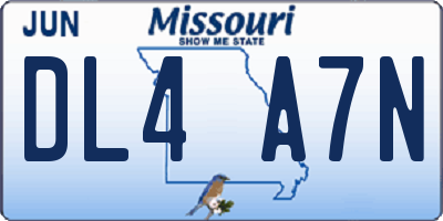 MO license plate DL4A7N