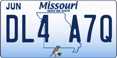 MO license plate DL4A7Q
