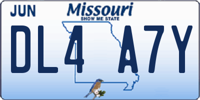 MO license plate DL4A7Y