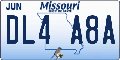 MO license plate DL4A8A