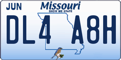 MO license plate DL4A8H