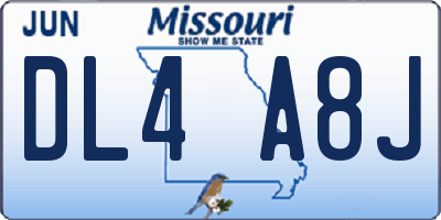 MO license plate DL4A8J