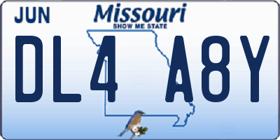 MO license plate DL4A8Y