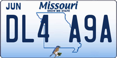 MO license plate DL4A9A