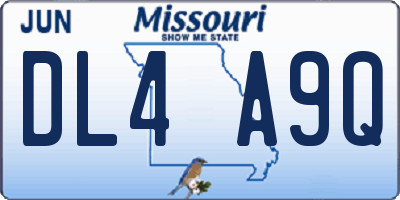 MO license plate DL4A9Q