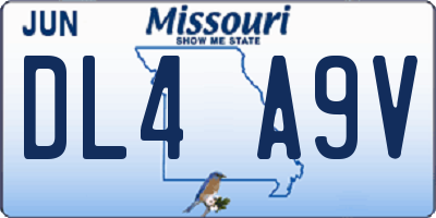 MO license plate DL4A9V