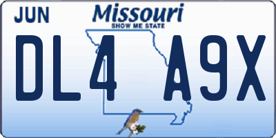 MO license plate DL4A9X