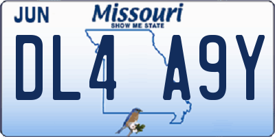 MO license plate DL4A9Y