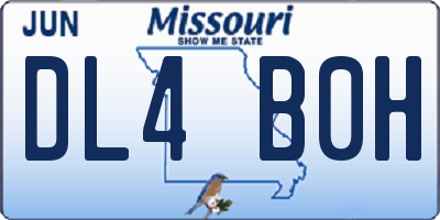 MO license plate DL4B0H