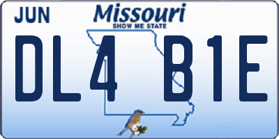 MO license plate DL4B1E