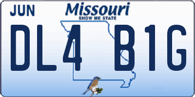 MO license plate DL4B1G