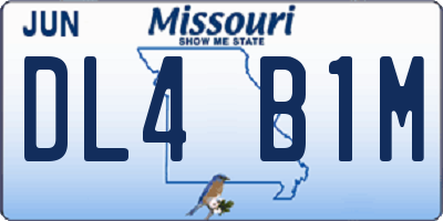 MO license plate DL4B1M