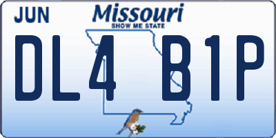 MO license plate DL4B1P