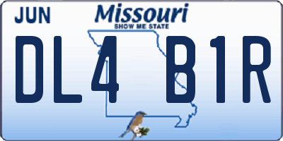 MO license plate DL4B1R