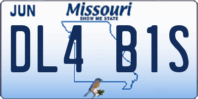 MO license plate DL4B1S