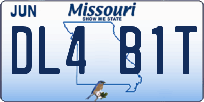 MO license plate DL4B1T