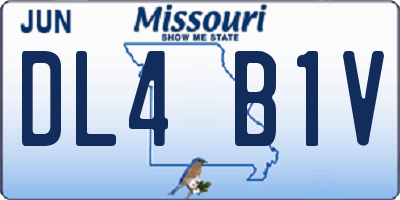 MO license plate DL4B1V