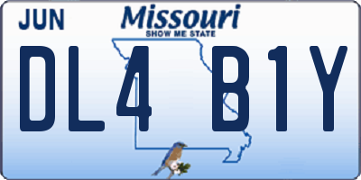 MO license plate DL4B1Y