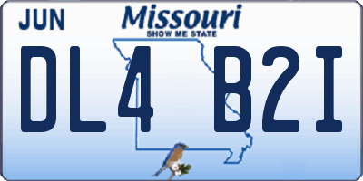 MO license plate DL4B2I