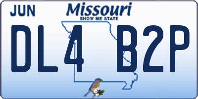 MO license plate DL4B2P