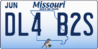 MO license plate DL4B2S