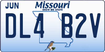 MO license plate DL4B2V