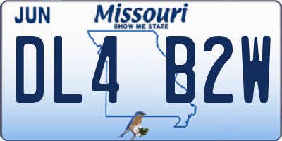 MO license plate DL4B2W