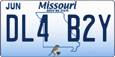 MO license plate DL4B2Y