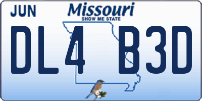 MO license plate DL4B3D