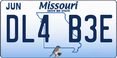 MO license plate DL4B3E