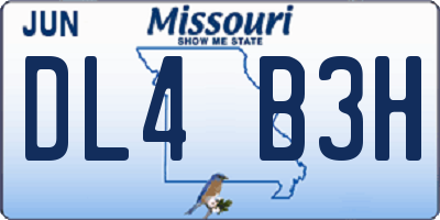 MO license plate DL4B3H