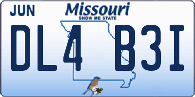 MO license plate DL4B3I