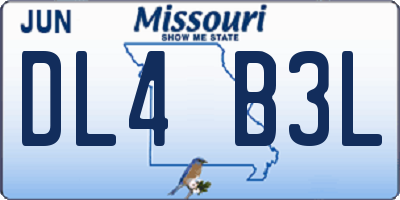 MO license plate DL4B3L