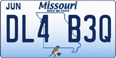 MO license plate DL4B3Q