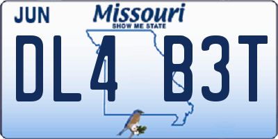 MO license plate DL4B3T