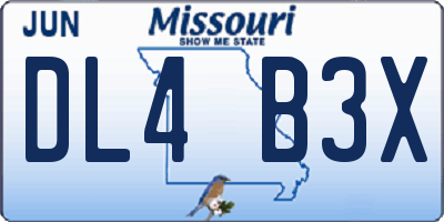 MO license plate DL4B3X