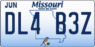 MO license plate DL4B3Z