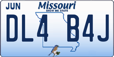 MO license plate DL4B4J
