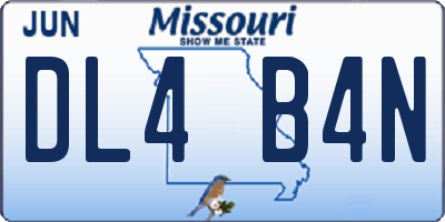 MO license plate DL4B4N