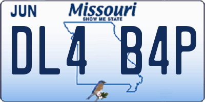 MO license plate DL4B4P