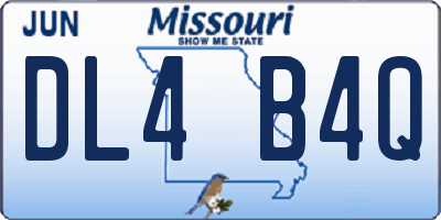 MO license plate DL4B4Q