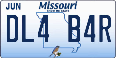 MO license plate DL4B4R