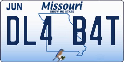 MO license plate DL4B4T