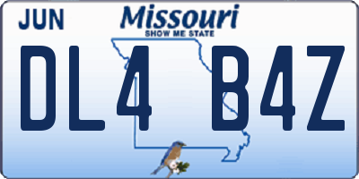 MO license plate DL4B4Z