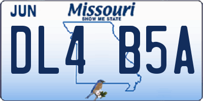 MO license plate DL4B5A