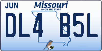 MO license plate DL4B5L