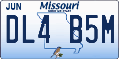 MO license plate DL4B5M