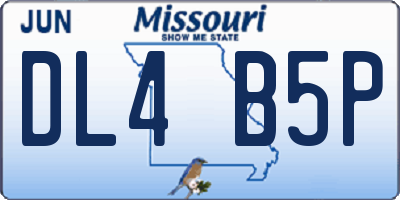 MO license plate DL4B5P