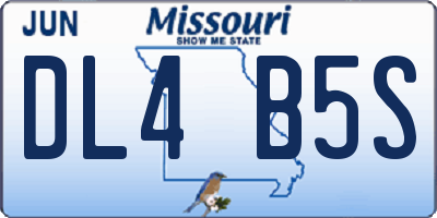 MO license plate DL4B5S