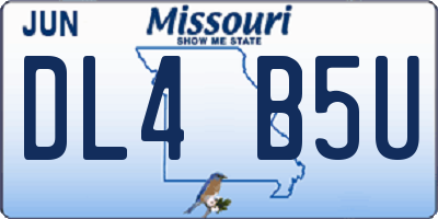 MO license plate DL4B5U